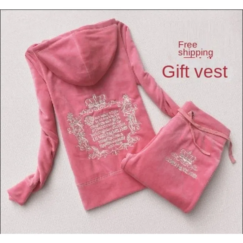 Embroidery Uniforms - JC-Fato de treino de veludo feminino,