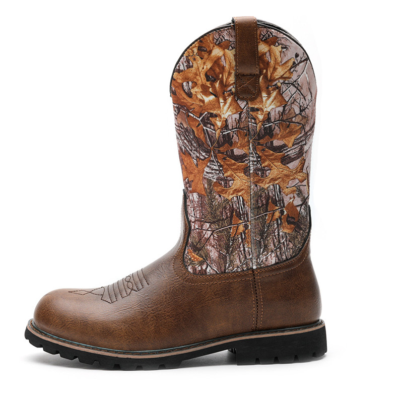 Embroidery Print - Botas Masculinas Tamanho Grande 48, Clássicas,