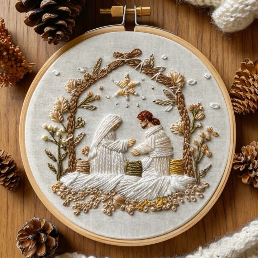 Embroidery Jesus - Kit de bordado de natal de