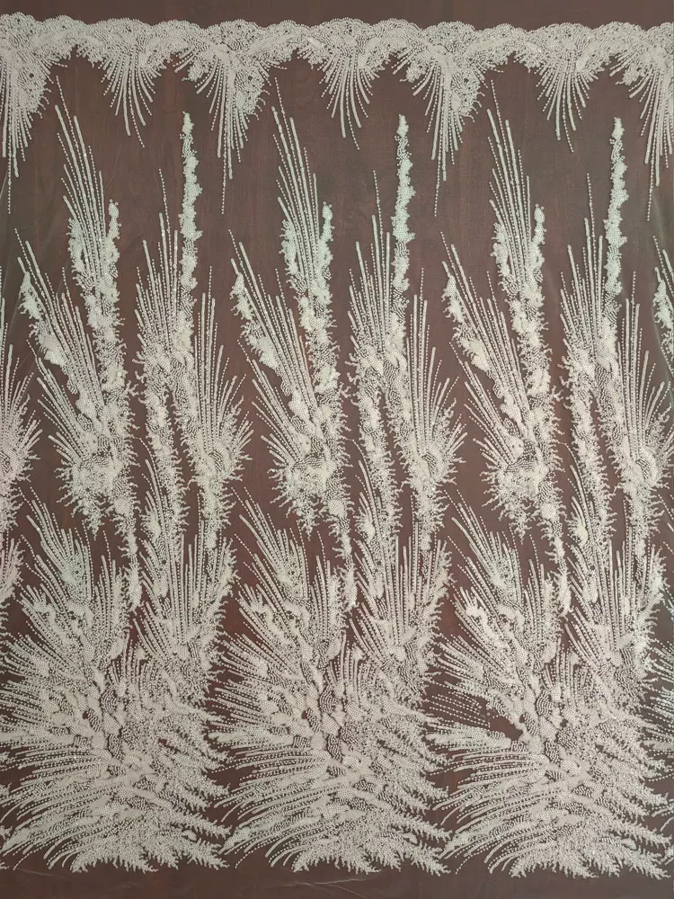 Embroidery Beads - Tecido de malha macia com bordado