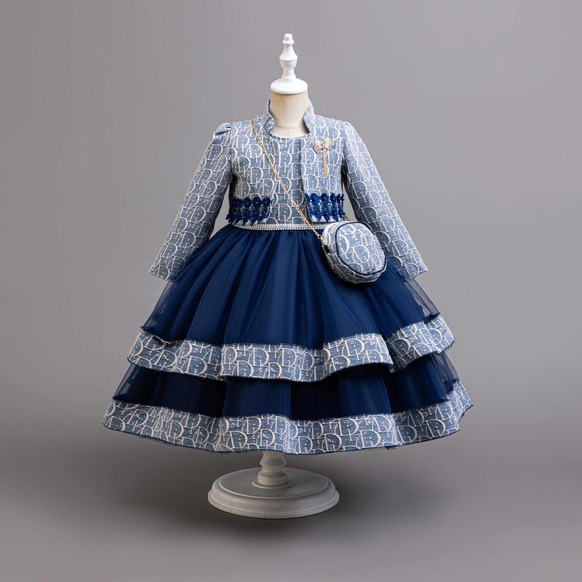 Embroidery Web - Vestido de Manga Longa para Meninas