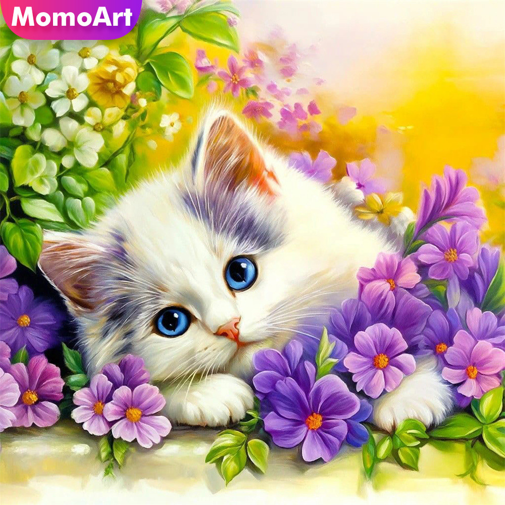 Embroidery Design Patterns Flowers - Momoart Ponto Cruz Contado Gato Animal