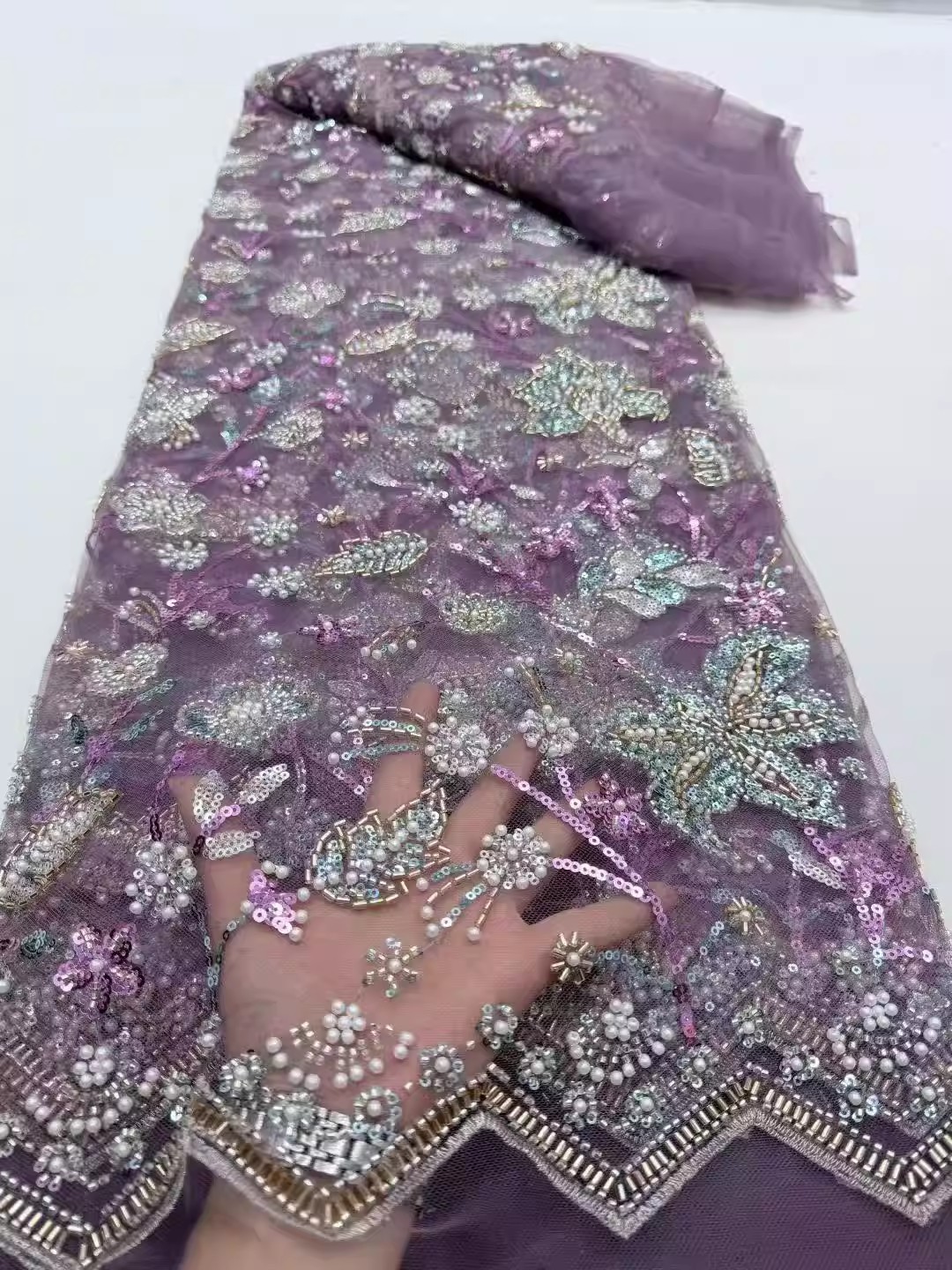 Tecido de bordado com lantejou - Embroidery Beads avaliação e preço