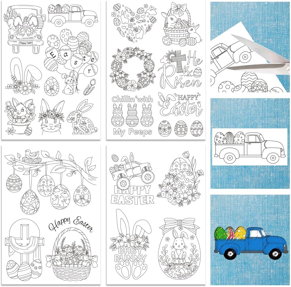 ORIGACH 4 Folhas de Estabiliza - Embroidery Design Patterns Flowers avaliação e preço