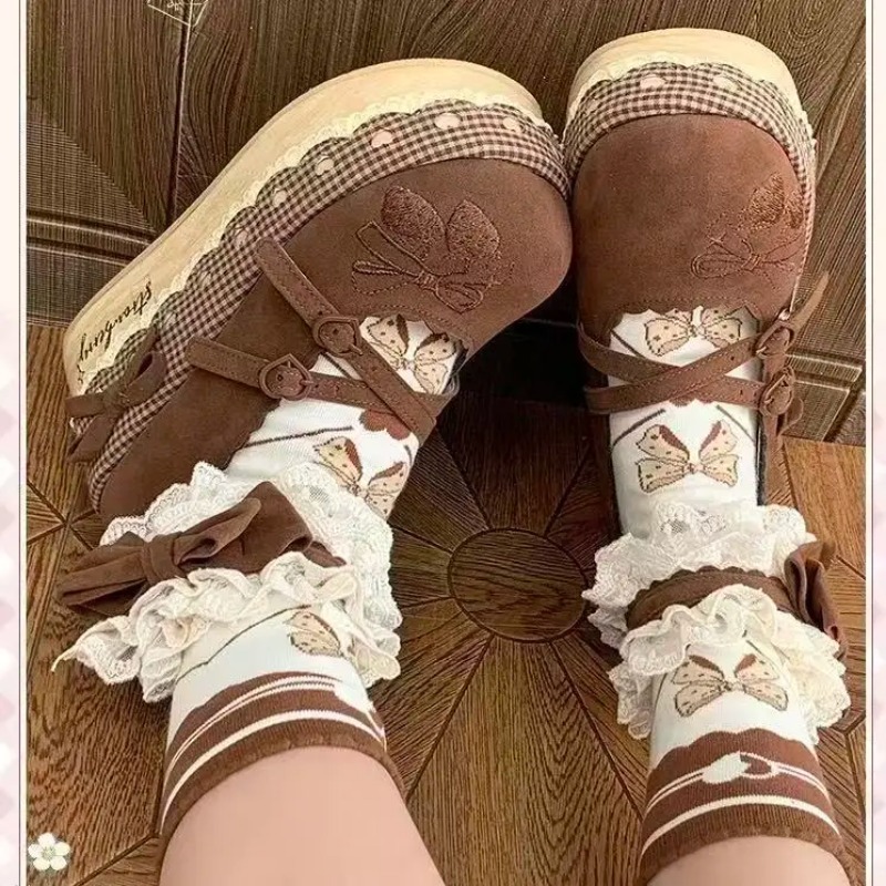 Sapatos de Salto Alto Lolita c - Embroidery Print avaliação e preço