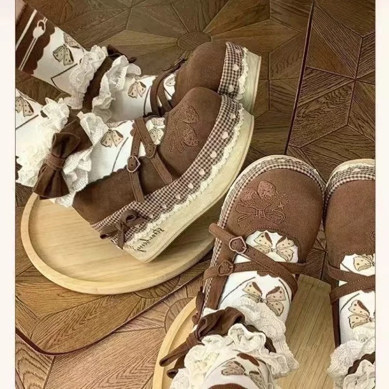 Sapatos de Salto Alto Lolita c - Embroidery Print avaliação e preço