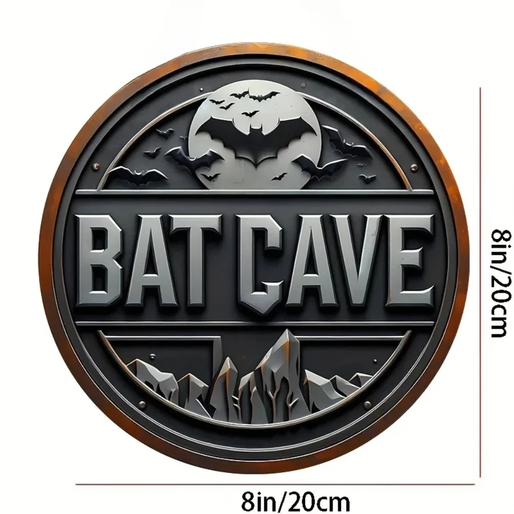 Placa de metal vintage Batcave - Embroidery Garden avaliação e preço