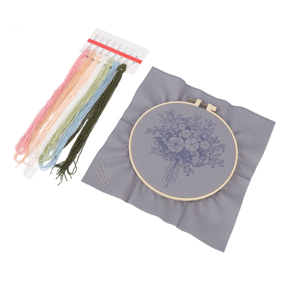Kit de Bordado com Padrão Impr - Embroidery Design Patterns Flowers avaliação e preço
