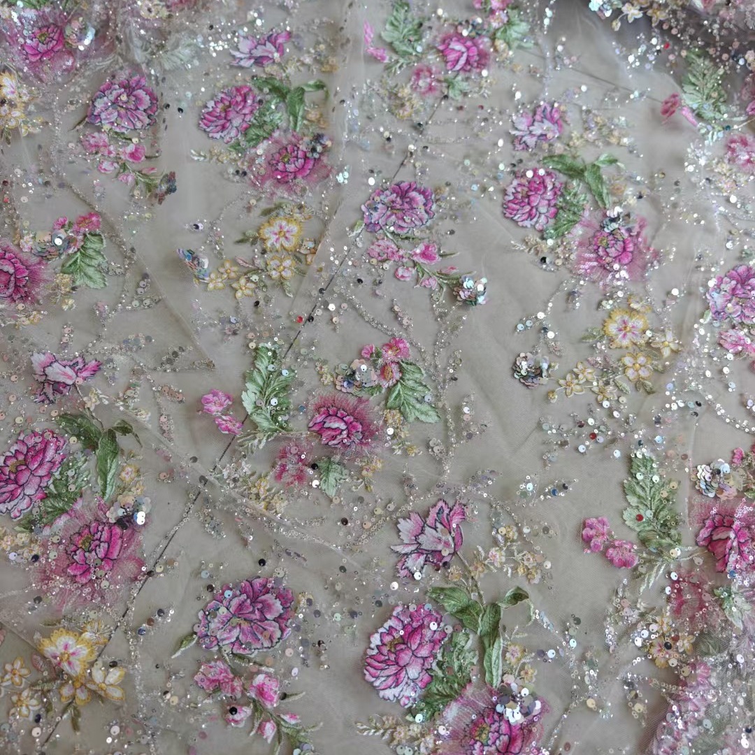 Tecido de Renda Luxuosa com Co - Embroidery Web avaliação e preço