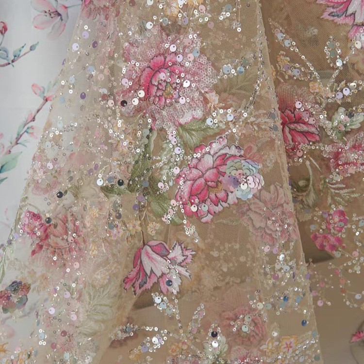 Tecido de Renda Luxuosa com Co - Embroidery Web avaliação e preço