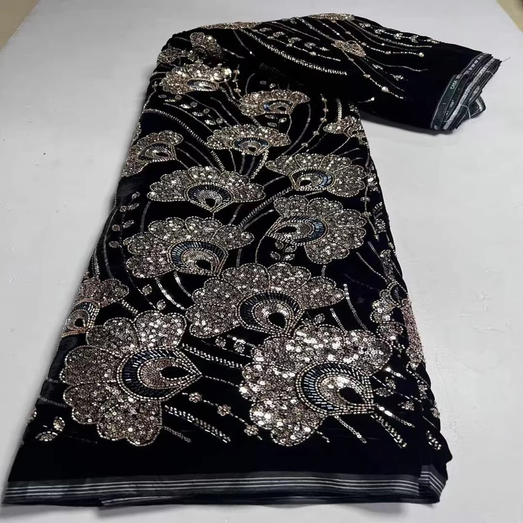 Tecido de veludo com lantejoul - Embroidery Beads avaliação e preço