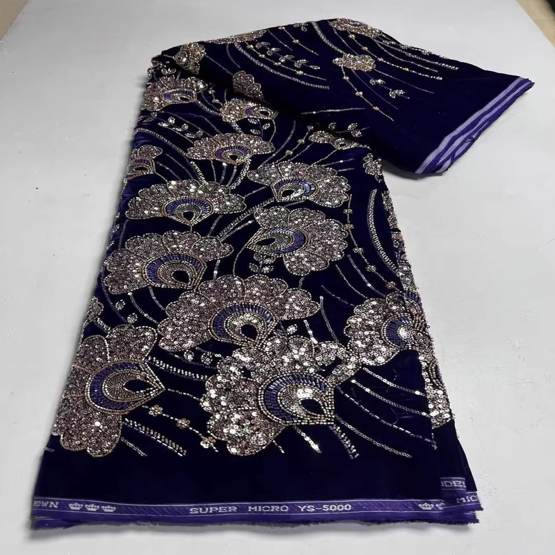 Tecido de veludo com lantejoul - Embroidery Beads avaliação e preço