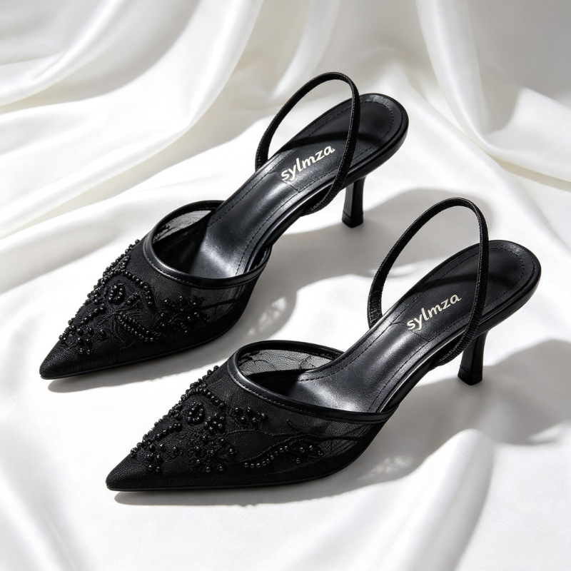Elegante malha bordado salto a - Embroidery Beads avaliação e preço