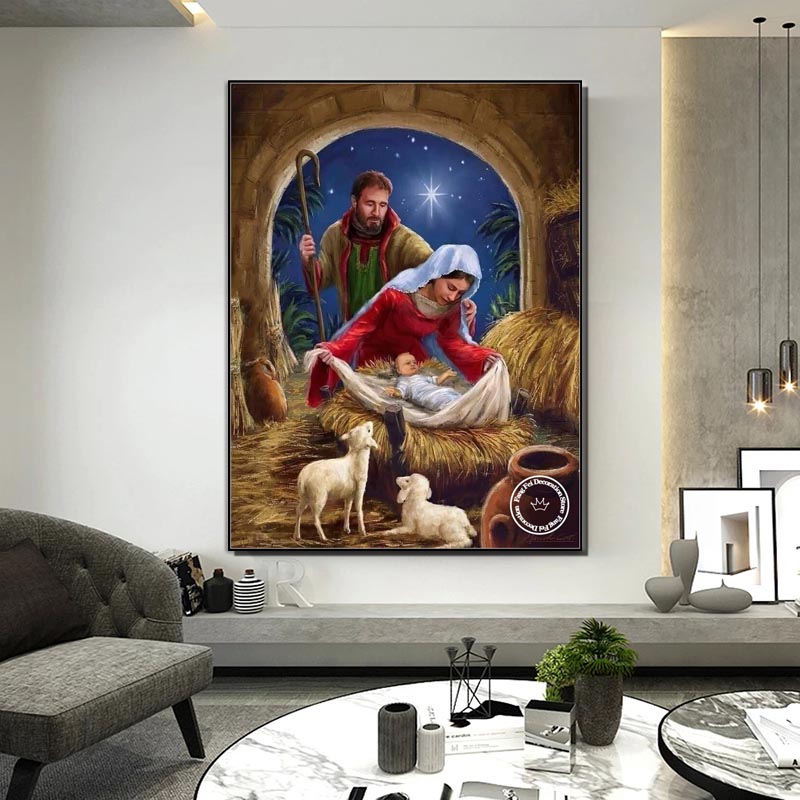 Jesus cristo nascido pintura d - Embroidery Jesus avaliação e preço