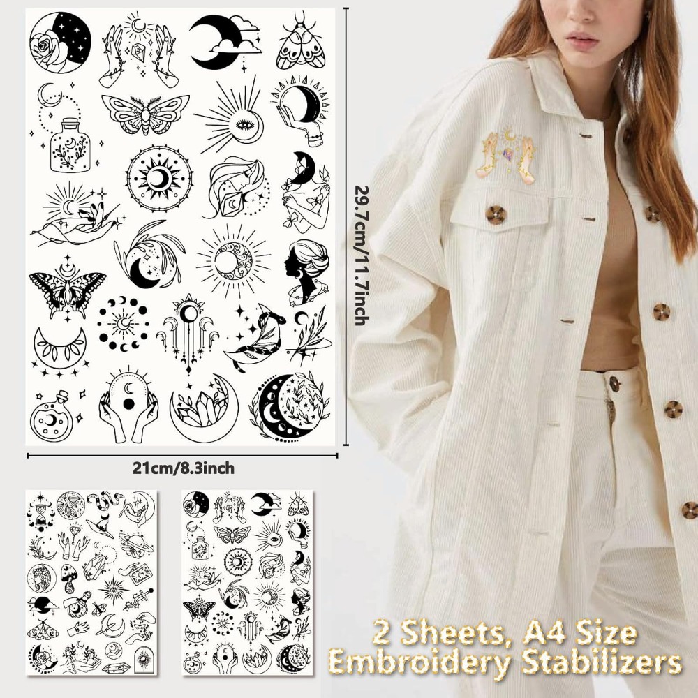51 pçs boho lua solúvel em águ - Embroidery Web avaliação e preço