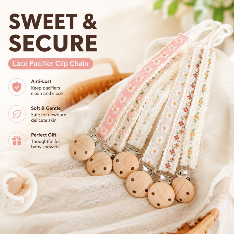 Prendedor de Chupeta de Renda  - Embroidery Gift Ideas avaliação e preço
